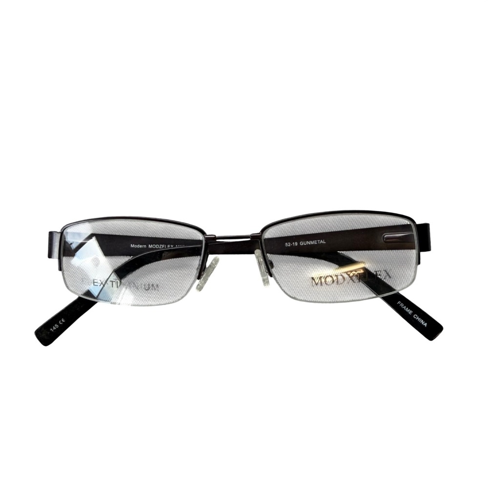 Modern MODZFLEX Eyeglass Frames Mens 52-19-145 Gunmetal MX931 Titanium Rect